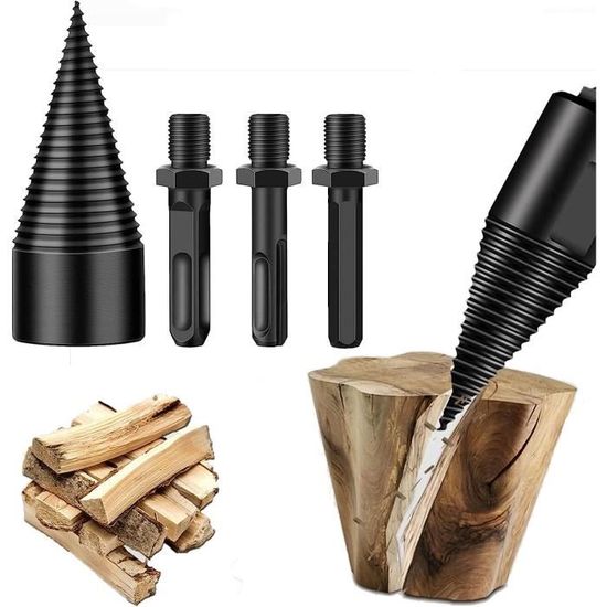 Fonyiunce Foret De Fendage De Bois 32mm - Fendeuse De Bûches Avec 3 Poignées Et Cône à Vis