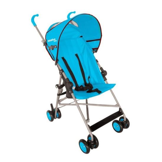 poussette canne turquoise