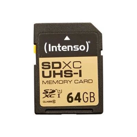 Carte mémoire SDXC UHS-I - INTENSO - 64GB - Classe 10 - Vitesse de lecture jusqu'à 45 Mo/s