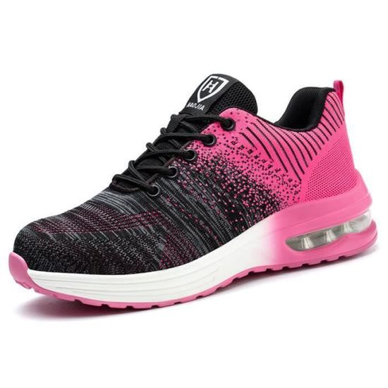 Chaussures De Sécurité Femme LARNMERN – Embout Acier, Légères, Respirantes – Confort Et Style – Noir – Taille 39 EU