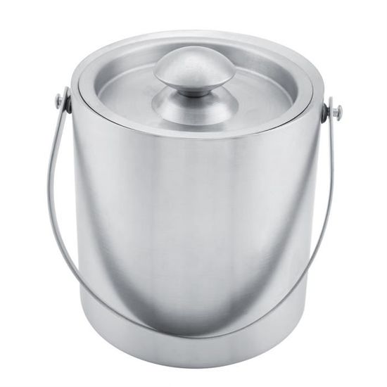 Seau à Glace En Acier Inoxydable Avec Couvercle Et Pince - Accessoire Bar Maison - Sailnovo