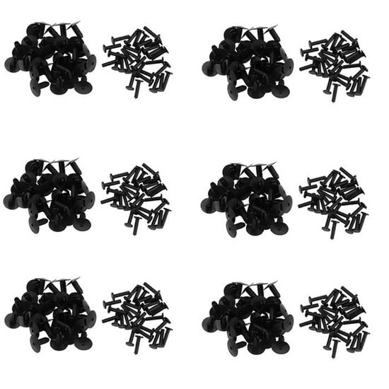 100 Rivets Plastique Sourcing Map - Forme Sapin 5x5mm - Noir - Pour Garniture Auto