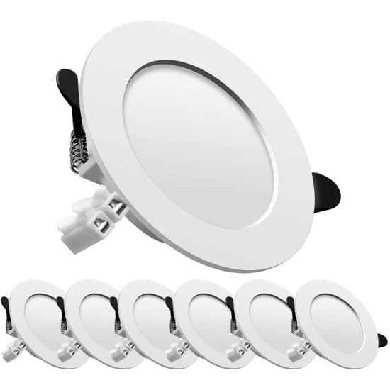 Lot De 12 Spots LED Encastrables Extra Plats 7W – Blanc Froid 6000K, 700 Lumens, Équivalent 70W, Pour Cuisine, Salon, Chambre