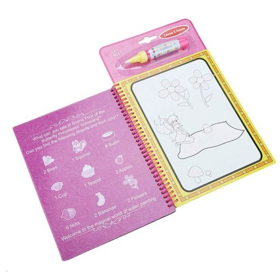 6 Livres De Coloriage Magique à L'eau + 6 Stylos - Réutilisables, Pour Enfants Dès 3 Ans - Jouet éducatif Sans Taches