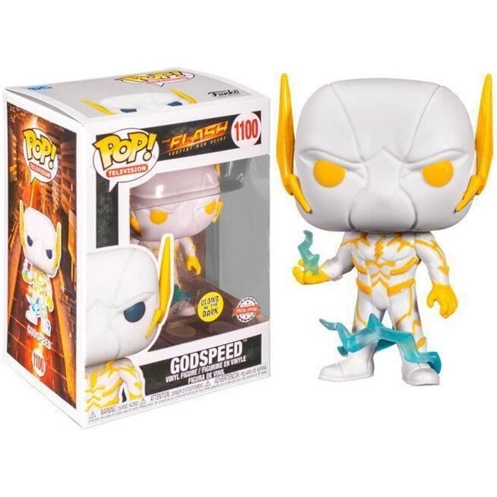 Figurine POP DC Comics The Flash Godspeed Glow in the Dark Exclusive - Funko - The Flash - Noir - 9cm