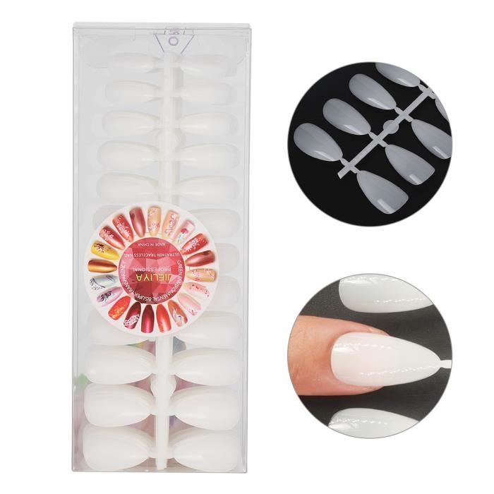 500pcs faux ongles conseils faux ongles haute ténacité manucure outil de décoration bricolage (blanc)-COL