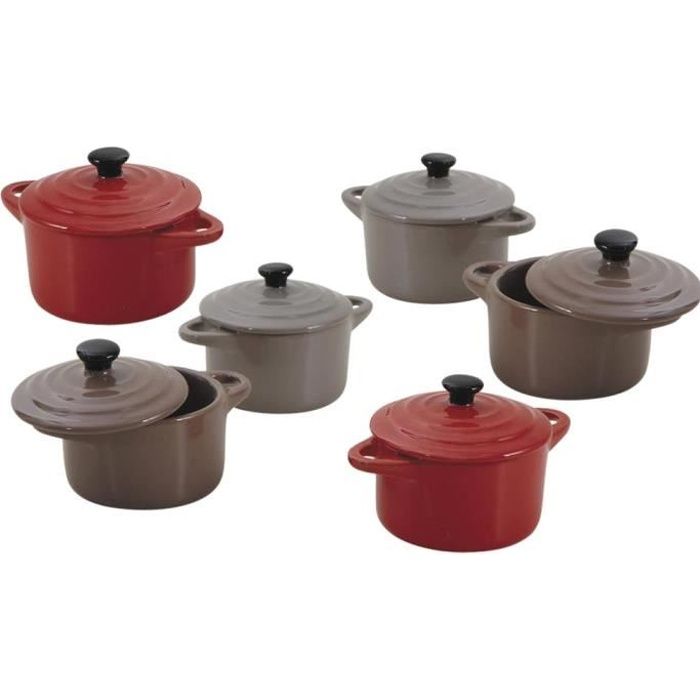 6 mini cocottes rondes 8.5cm