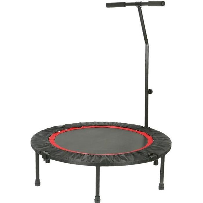 Trampoline Fitness 40 pouces , Trampoline Pliable Exterieur-Interieur, Trampoline pour Adulte et Enfant avec Poignée Réglable à 3 Ni