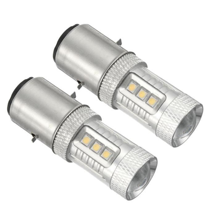 Ampoules H6 BA20D LED 80W 1500LM pour Phare de Voiture 6500K Étanche