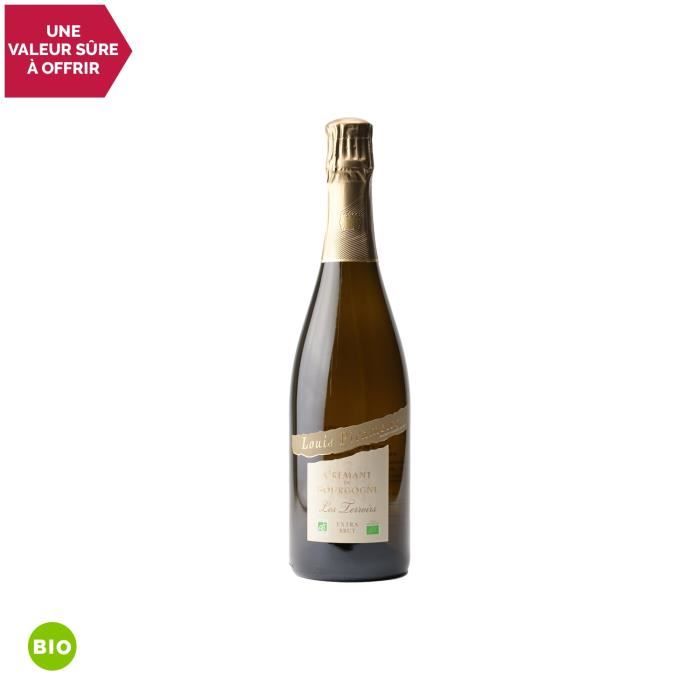 Crémant de Bourgogne Les Terroirs BIO Extra Brut Blanc - Bio - 75cl - Louis Picamelot - Vin effervescent AOC Blanc de Bourgogne -