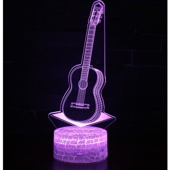 Série de guitare électrique lumière de nuit 3D LED touche colorée lampe de table créative lampe de chevet lampe de table style C
