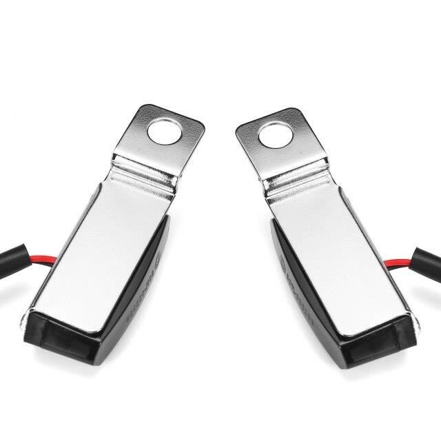 Paire d'indicateurs de moto, clignotants dynamiques, ambre, éclairage, LED étanche Argent -WM2115