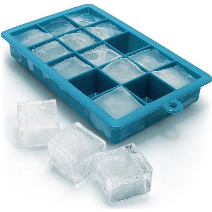 igadgitz Home 1x Bac à Glaçons en Silicone Alimentaire 15 Ice Cubes Pouding Gelée Chocolat