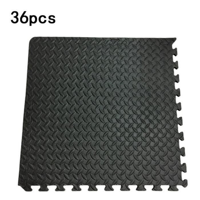 Tapis de protection de sol – 36 dalles en mousse EVA - Matelas puzzle pour matériel fitness, gym, musculation 15x15cm