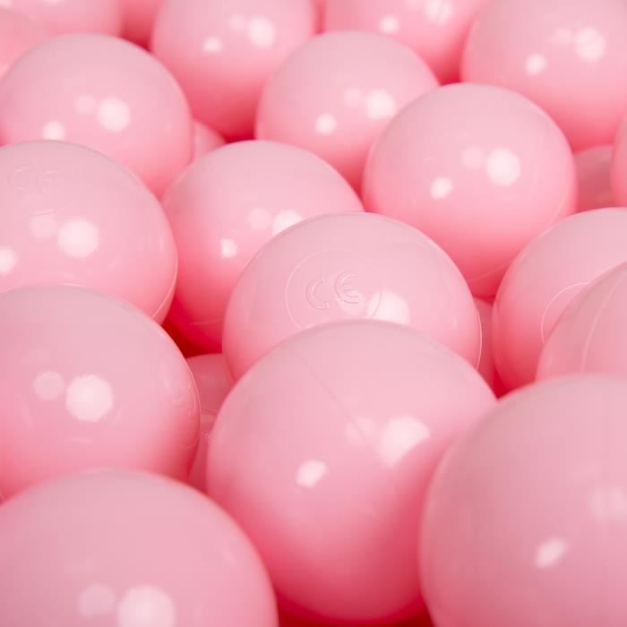 KiddyMoon 100 ∅ 7Cm Balles Colorées Plastique Pour Piscine Enfant Bébé Fabriqué En EU, Rose Poudré
