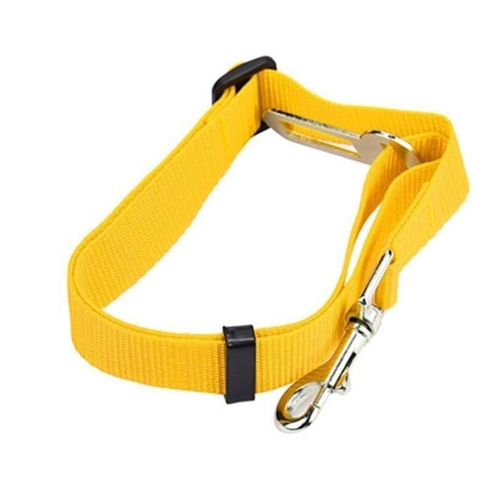 Colliers Laisses,Harnais de ceinture de sécurité pour chien Pour animal domestique, sangle de sécurité pour - Type Jaune-adjustable