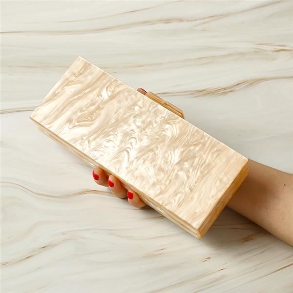 SAC A MAIN,Perle Champagne nu sable acrylique boîte embrayages femmes jour embrayages - Type ( 20 cm < Max longueur < 30 cm )