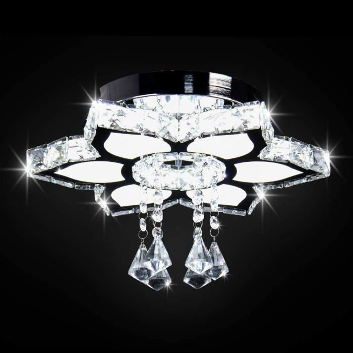 Lustres Modernes En Cristal Plafonnier Led Fleur Lampe à suspension encastrée en acier inoxydable Lustres à LED acryliques po 508