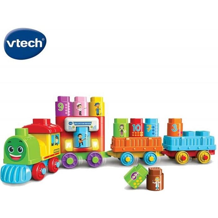 VTech- P'TIT Train INTERACTIF Bla Blocks Construction, 80-606605, Multicolore