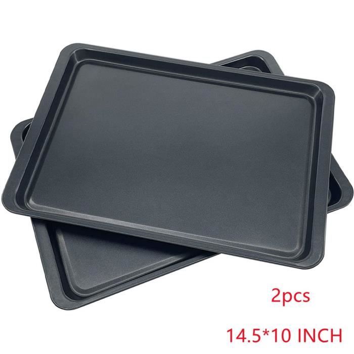 Diday 2pcs Plaque à pâtisserie plat à four moule de gâteaux anti-adhésif 14'' pour cuisine