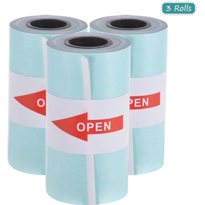 Rouleau de papier thermique imprimable auto-adhésif 57*30mm pour imprimante thermique de poche PeriPage A6/PAPERANG P1 / P2