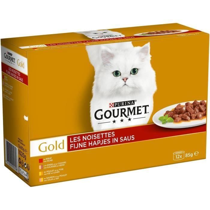 GOURMET Gold Les noisettes - Boîtes - Pour chat adulte - 24 x 85 g