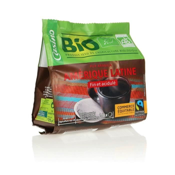 Café Bio Amérique Latine - 18 dosettes - 125 g