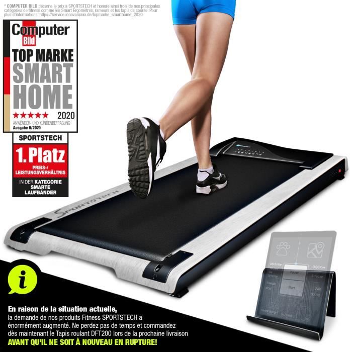 DESKFIT Tapis roulant pour bureau - en bonne santé au bureau et à la maison - exercice et travail ergonomique - très silencieux