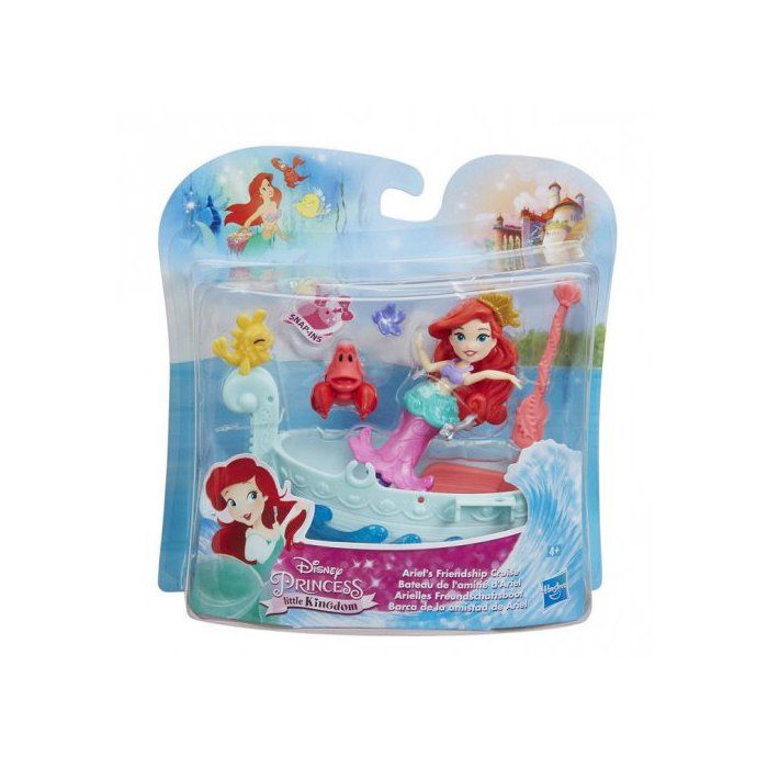 Mini Princesse : Ariel La Petite Sirene Avec Le Crabe Sebastien Et Son Bateau - Poupee Disney Princesse