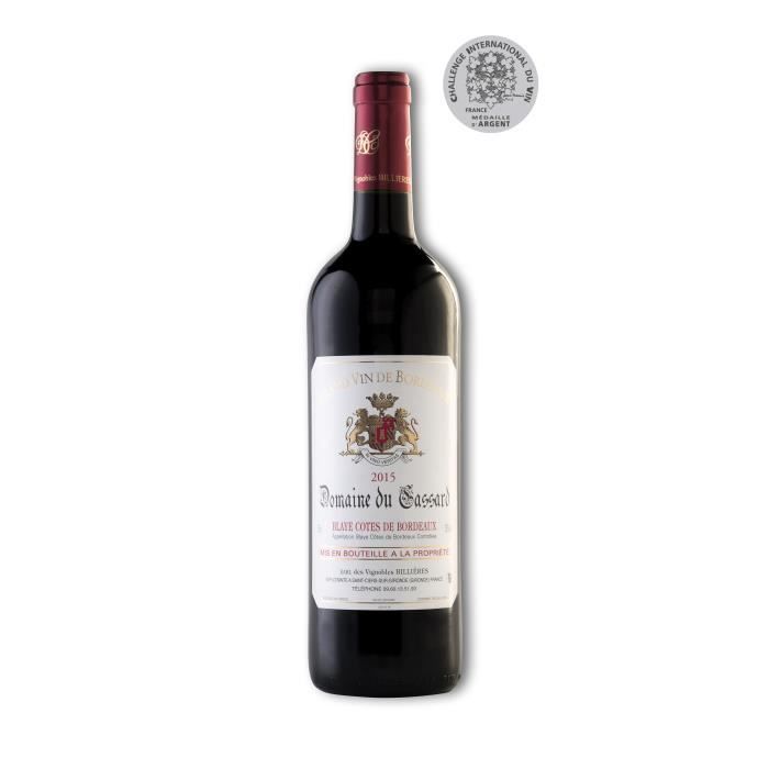 Vin Rouge Blaye Côtes de Bordeaux Domaine du Cassard - Cuvée Tradition- Médaille d'Argent au Challenge International du Vin