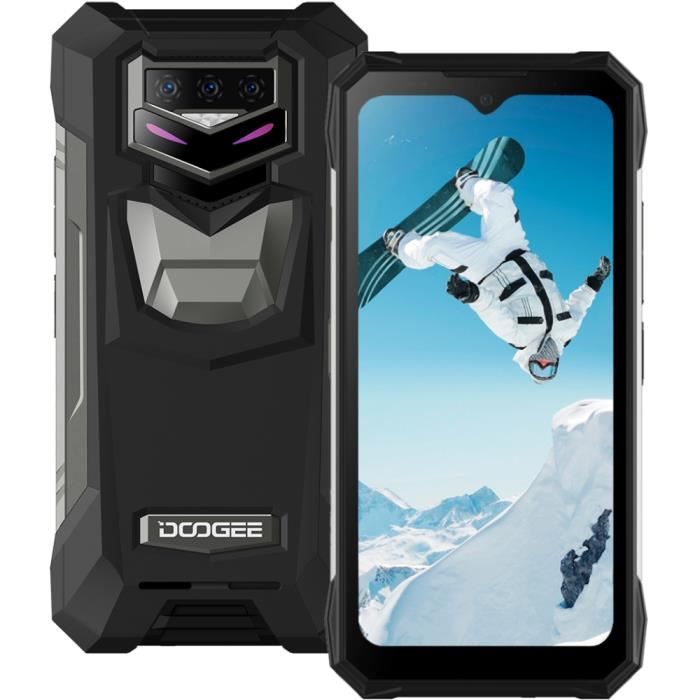 Smartphone DOOGEE S89 Pro 12000mAh Batterie 8Go 256Go IP68 Étanche Écran 6.3 pouce FHD+ 64MP Android 12 NFC Téléphone - Noir