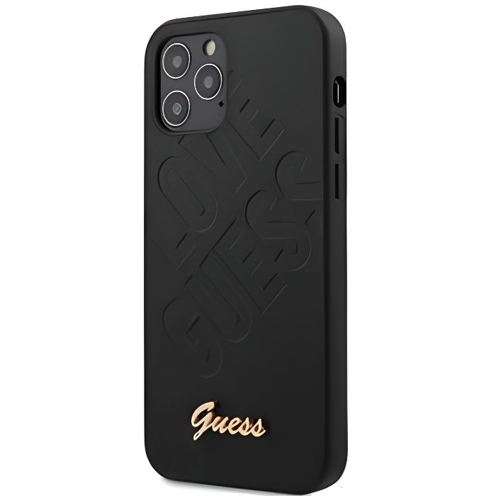 Coque Guess Iridescent Love pour iPhone 12 -12 Pro 6,1'' noir