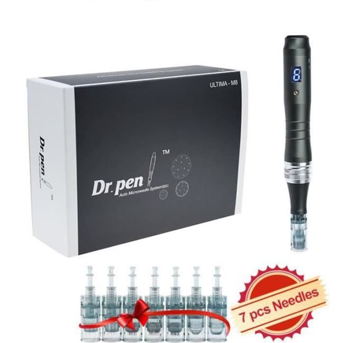 Dr pen Kit de stylo Ultima M8 avec micro aiguille pour le soin de la peau+les 5 autres aiguilles (5 pièces 16 broches)