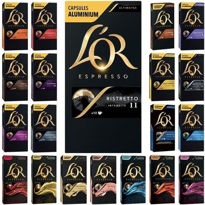 L'Or Espresso Assortiment de 20 variétés de café - 200 capsules compatibles Nespresso®*