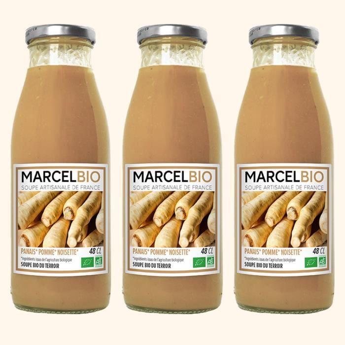 Marcel Bio - Soupe Panais Pomme Noisette Bio 48cl - Pack de 3