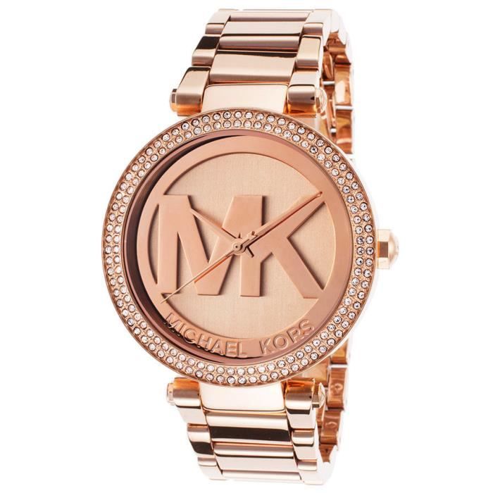 MICHAEL KORS Women's MK5865 Parker Rose Gold Big Logo Glitz Watch KH1O0