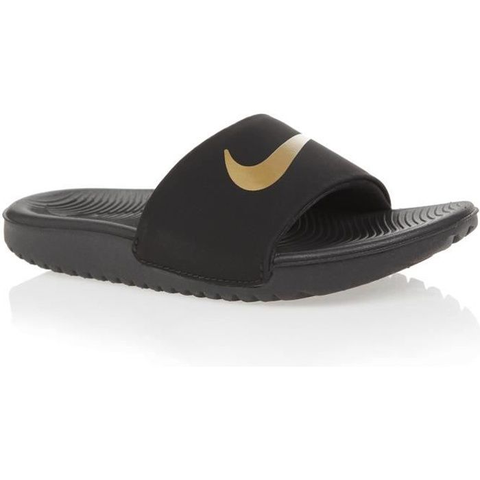 NIKE Claquettes Kawa Slide Noir/Or Enfant