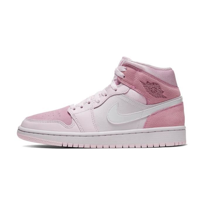 Baskets Airs Jordan 1 Mid SE Chaussures de basket Pas Cher pour Homme Femme Blanc Rose