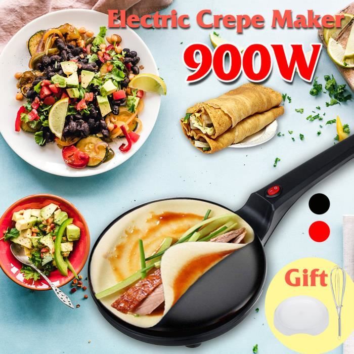 900W 8" Machine à Crêpe Électrique Portable Plaque de Cuisson Antiadhésive 900W 8" Machine à Crêpe Électrique Portable