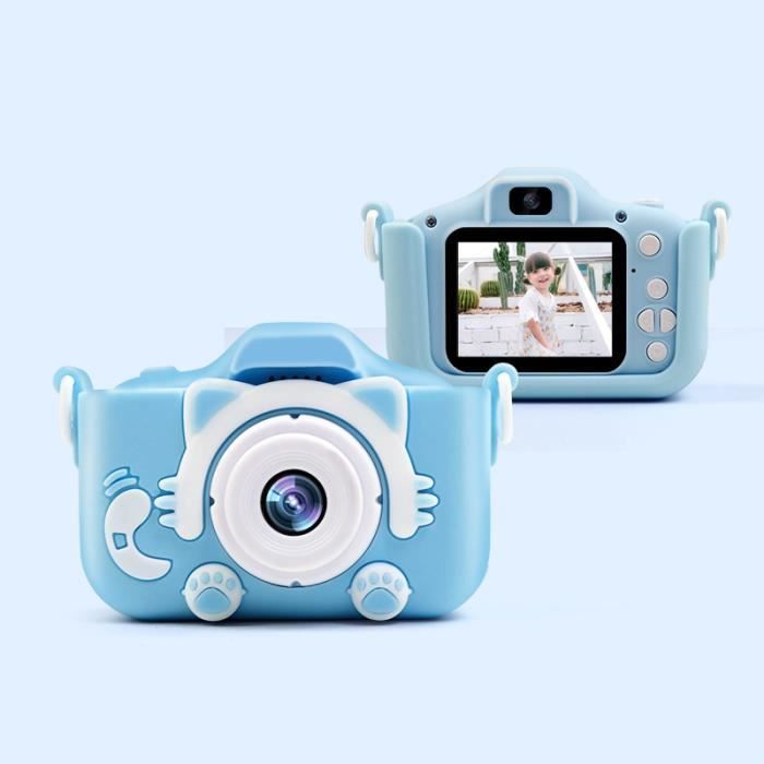 AVANC Appareil Photo Numérique HD pour Enfants - Enregistreur vidéo Dual Lens X5S 2000W Noël Cadeau Jouet Bleu