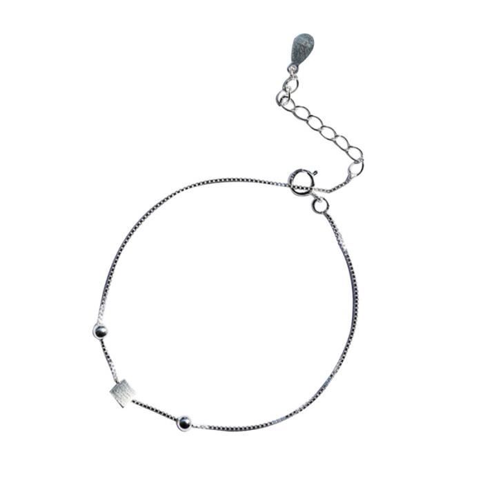 Brushed Silver Square Bracelet Fashion Stylish Elegant Charm Jewelry for Women MONTRE CONNECTEE SPORT