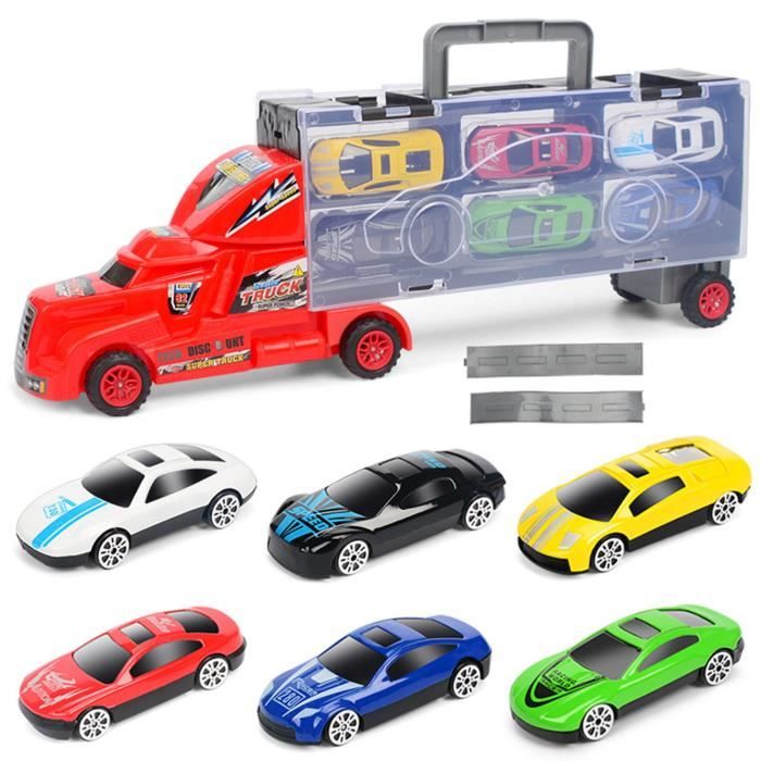 Camion Car Transporter Disney Mac avec jouets de course Cadeau amusant Anniversaire Enfants Garçons Filles Ensemble de remorque