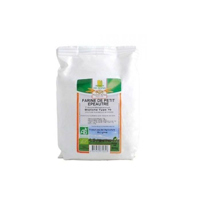 MOULIN DES MOINES Farine de petit épeautre bio - Blanche Type 70 - 500 g