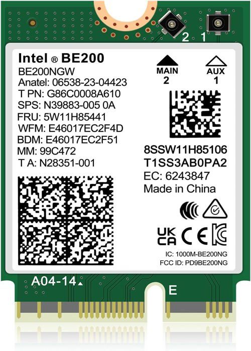 NICGIGA Intel BE200 WiFi 7 Vezeték Nélküli Kártya, Bluetooth