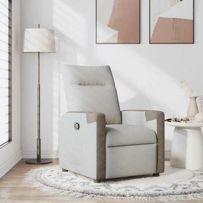 Inclinable VidaXL Fauteuil inclinable gris nuage tissu, fauteuil, fauteuil ...