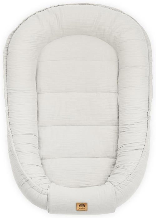 PIMKO - Reducteur de Lit Bébé mousseline Cocon 100% Coton Nid de Bébés Nouveau-né avec Baby Nest - Blanc