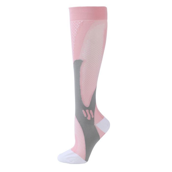 3 Paires Chaussettes de Compression Homme Femme - Rose - Chaussettes de Sport pour Marathon Cyclisme Varices