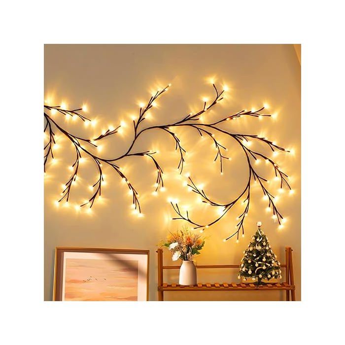 Arbre lumineux LED mural - CZYDDD - Modèle D - 18 branches - 144 LEDs blanc chaud - Branches flexibles 23 m