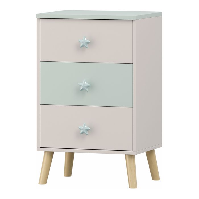 Commode pour enfants Sandnes 62 x 38 x 30 cm blanc vert menthe Commode pour enfants Sandnes 62 x 38 x 30 cm blanc vert menthe