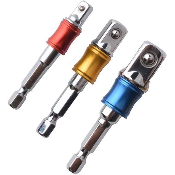 Adaptateur De Douille 1/4, 3/8, 1/2 Pouce - Extension Pour Perceuse, Clé à Choc, Conversion Entre Tailles